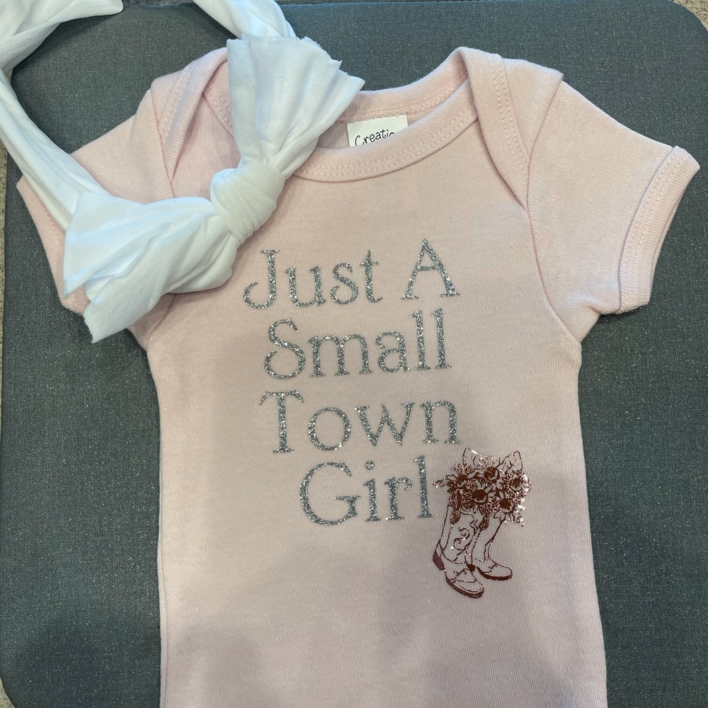 Baby girl onsie just a small town girl